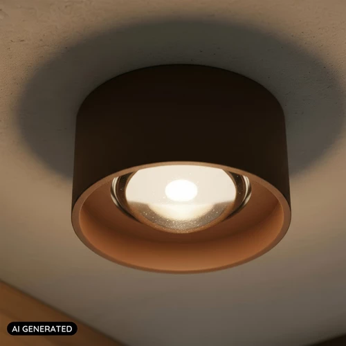 Lucide LENZ - Spot plafond Intérieur/Extérieur - Ø 11 cm - LED - 1x8W 2700K - IP54 - Rouille - Essential - AI 1